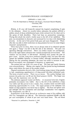 CLINICOPATHOLOGIC CONFERENCE* History. A 21 year old