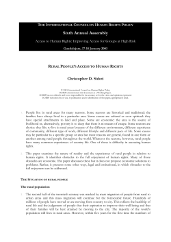 Rural People`s Access to Human Rights