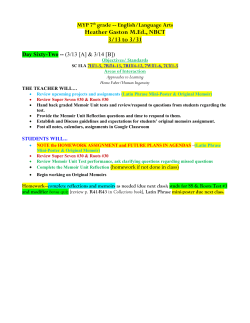 Heather Gaston M.Ed., NBCT 3/13 to 3/31