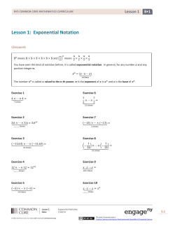 Lesson 1: Exponential Notation