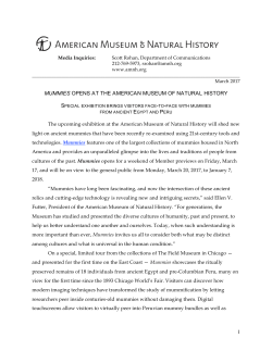 1. Mummies Main Release- FINAL - American Museum of Natural