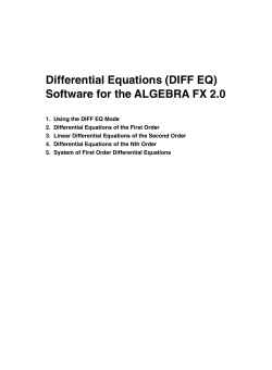 Differential Equations (DIFF EQ)