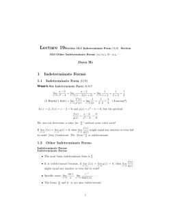 1 Indeterminate Forms