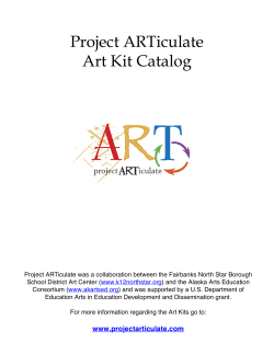Project ARTiculate Art Kit Catalog