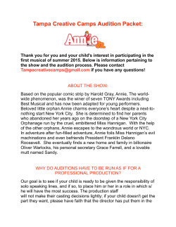 Audition Packet - Tampa Creative Camps