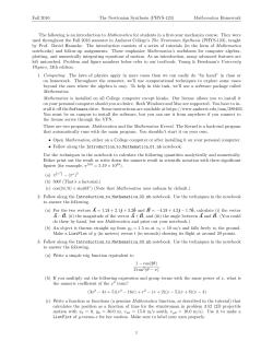 Mathematica Homework