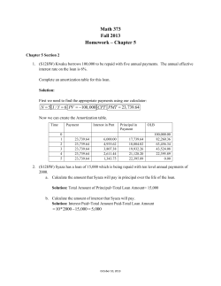 Math 373 &ndash; Financial Mathematics &ndash; HW 5 w: Solutions