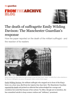 The death of suffragette Emily Wilding Davison: The Manchester