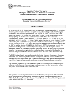 Expedited Partner Therapy for Chlamydia Trachomatis