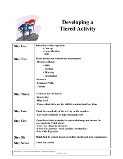 Developing a Tiered Activity