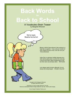Back Words Back to School