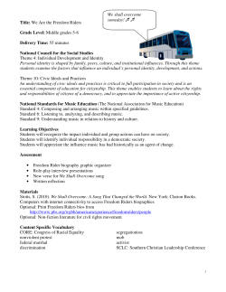 Title: We Are the Freedom Riders Grade Level: Middle grades 5