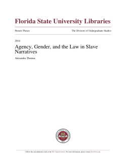 Agency, Gender, and the Law in Slave Narratives