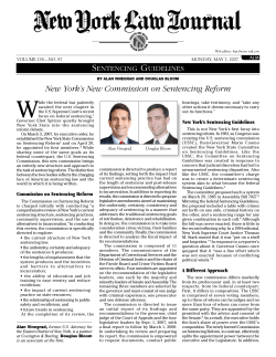 New York`s New Commission on Sentencing Reform