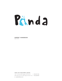 parent handbook - Panda Child Development Centres