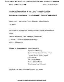 gender differences in the long-term effects of perinatal hypoxia on