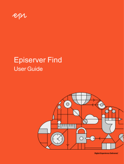 Episerver Find User Guide