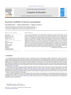 Perceived credibility of Internet encyclopedias