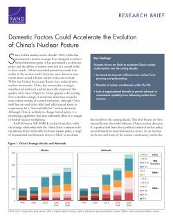 Domestic Factors Could Accelerate the Evolution of China`s Nuclear