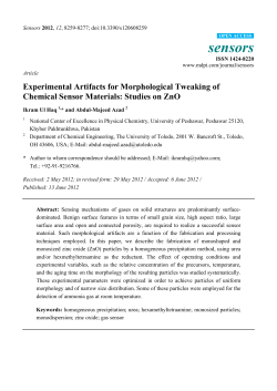 Experimental Artifacts for Morphological Tweaking of Chemical