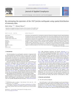 Re-estimating the epicenter of the 1927 Jericho earthquake using