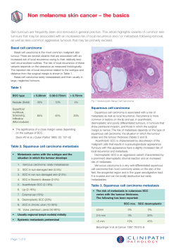 Non melanoma skin cancer &ndash; the basics