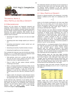 Technical Note 2. Soil Particle and Bulk Density 2.0 Background 2.1