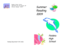 Paideia High School 2009 Summer Reading List