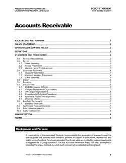 Policy on Accounts Receivable