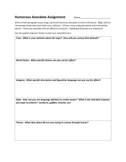 Humorous Anecdote Assignment