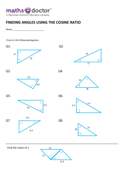 finding angles using the cosine ratio