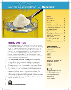 MIXTURES AND SOLUTIONS Module Overview PDF