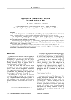 Application of Fertilizers and Change of Enzymatic Activity of Soils
