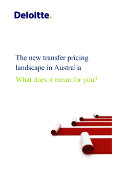 The new transfer pricing landscape in Australia What does it mean