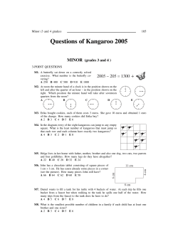 Questions of Kangaroo 2005