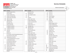 Service Schedule - Consolidated Sciences