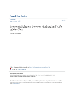 Economic Relations Between Husband and Wife in New York