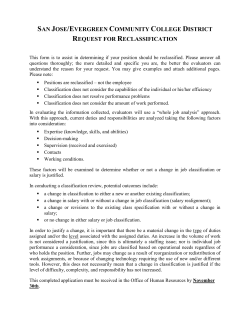 Re-Class Request - San Jose Evergreen Community College District
