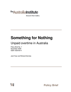 Something for Nothing - The Australia Institute