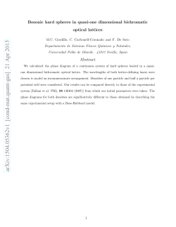 Bosonic hard spheres in quasi-one dimensional bichromatic optical