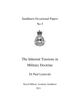 The Inherent Tensions in Military Doctrine