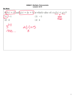 10-5 Multiplying Polynomials - White Plains Public Schools
