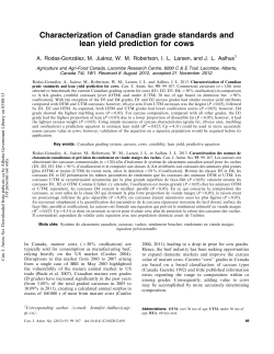 Characterization of Canadian grade standards and lean yield