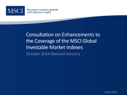 Consultation on Enhancements to the Coverage of the MSCI Global