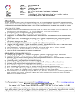 Staff Accountant Program - Los Angeles LGBT Center