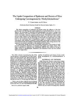 The Lipide Composition of Epidermis and
