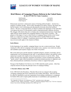 Brief History of Campaign Finance Reform in the United States