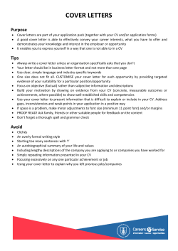 COVER LETTERS