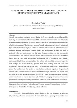 a study on various factors affecting growth during the first two years