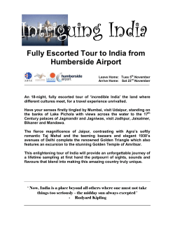Fully Escorted Tour to India from Humberside Airport